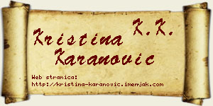 Kristina Karanović vizit kartica